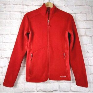 Womens Spyder Sweater Red Zip Up Size Small US Ski Team Label